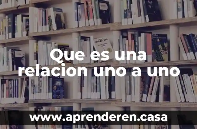 Que es una relacion uno a uno