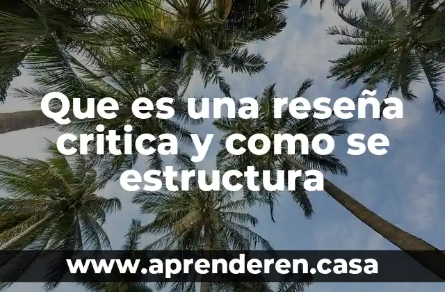 Que es una reseña critica y como se estructura