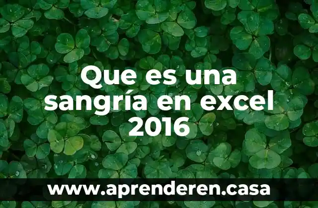Que es una sangría en excel 2016