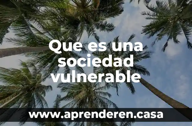 Que es una sociedad vulnerable