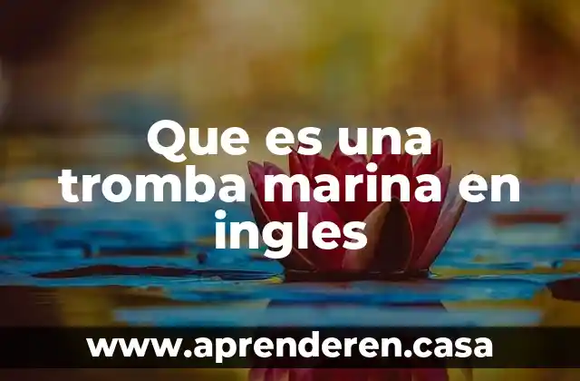 Que es una tromba marina en ingles