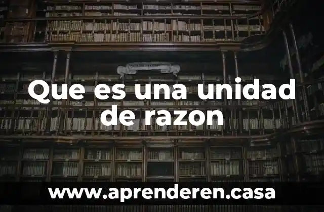 Que es una unidad de razon