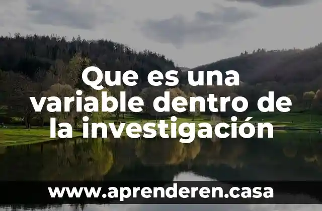 Que es una variable dentro de la investigación