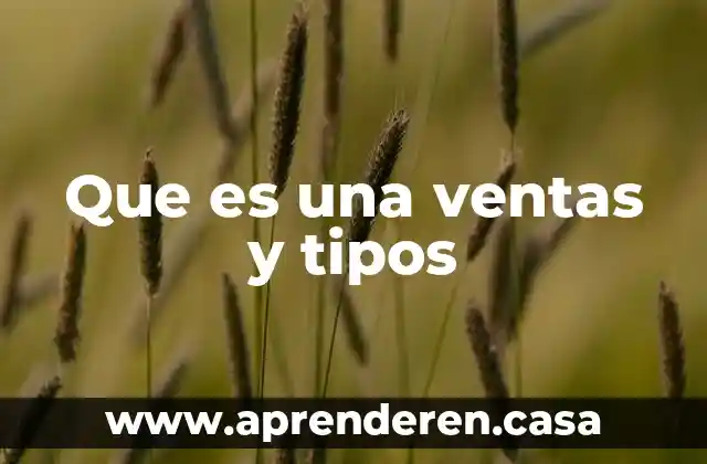 Que es una ventas y tipos