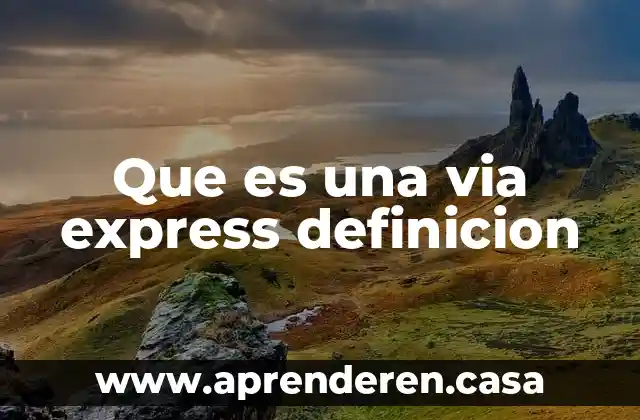 Que es una via express definicion