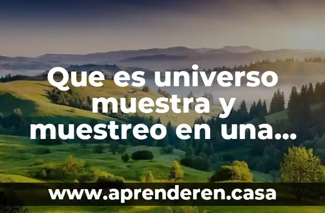 Que es universo muestra y muestreo en una investigación
