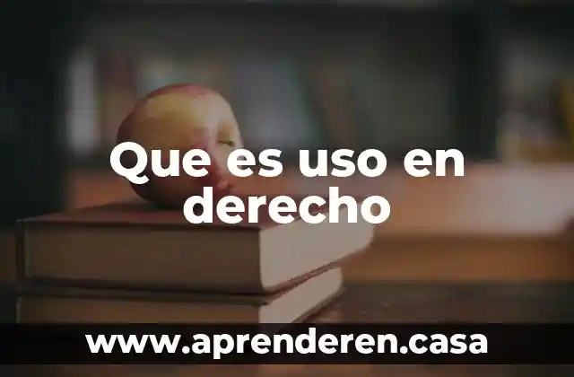 Que es uso en derecho