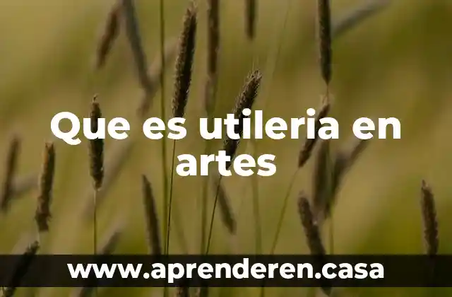 Que es un profesional en artes 8 Que es utileria en artes