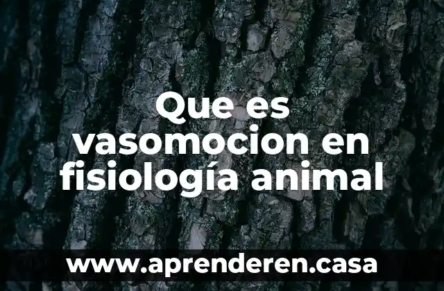 Que es vasomocion en fisiología animal