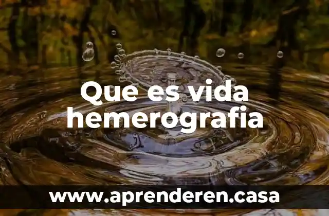 Que es vida hemerografia