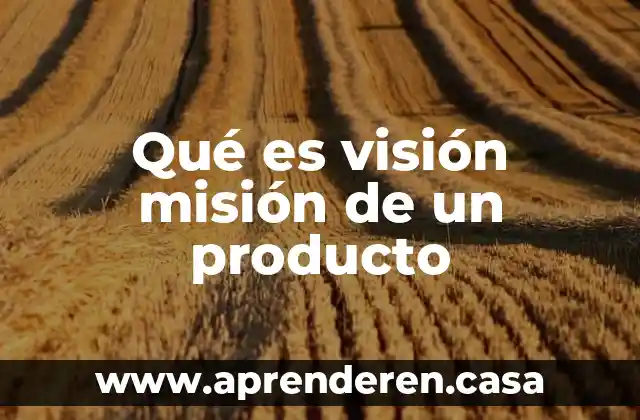 Qué es visión misión de un producto