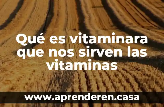 Qué es vitaminara que nos sirven las vitaminas