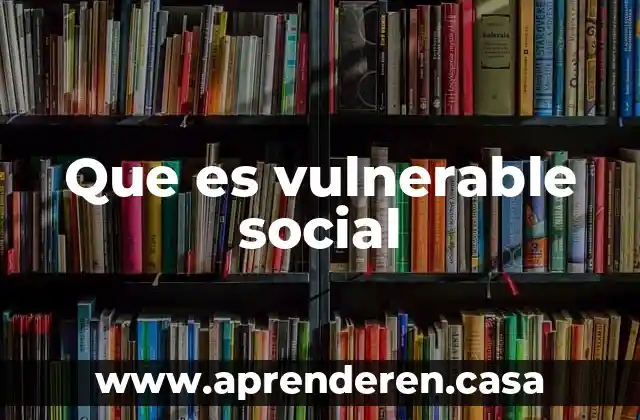 Que es pulcritud social 8 Que es vulnerable social