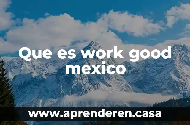 Que es work good mexico