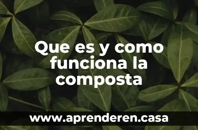 Que es y como funciona la composta