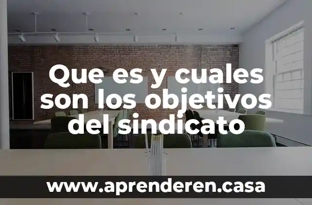 Que es y cuales son los objetivos del sindicato