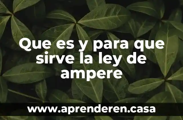 Que es y para que sirve la ley de ampere