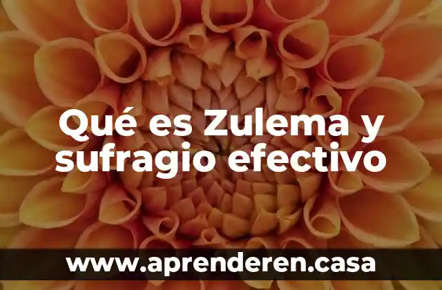 Qué es Zulema y sufragio efectivo