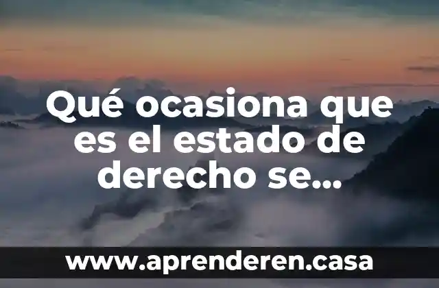Qué ocasiona que es el estado de derecho se debilite