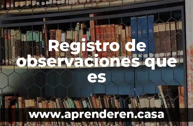 Registro de observaciones que es