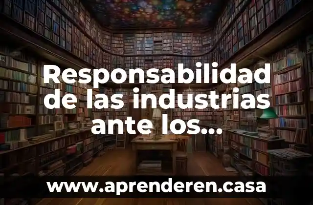 Responsabilidad de las industrias ante los problemas ambientales que es