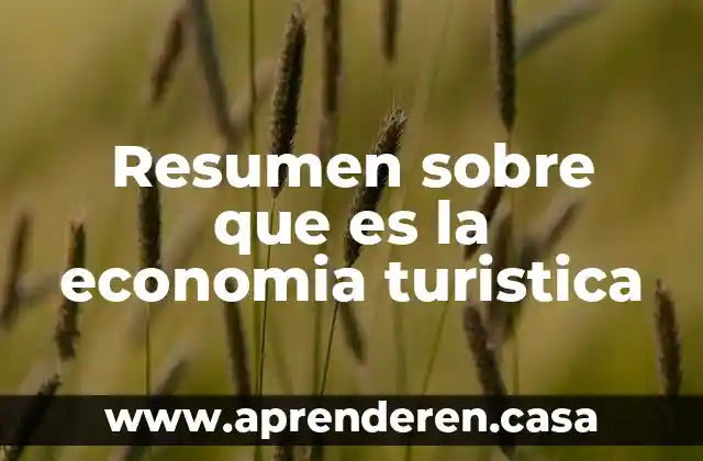 Resumen sobre que es la economia turistica