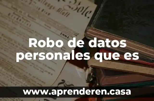 Robo de datos personales que es