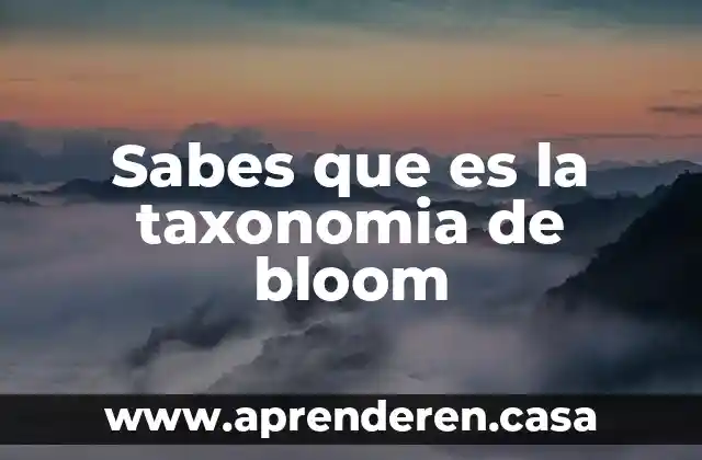 Sabes que es la taxonomia de bloom