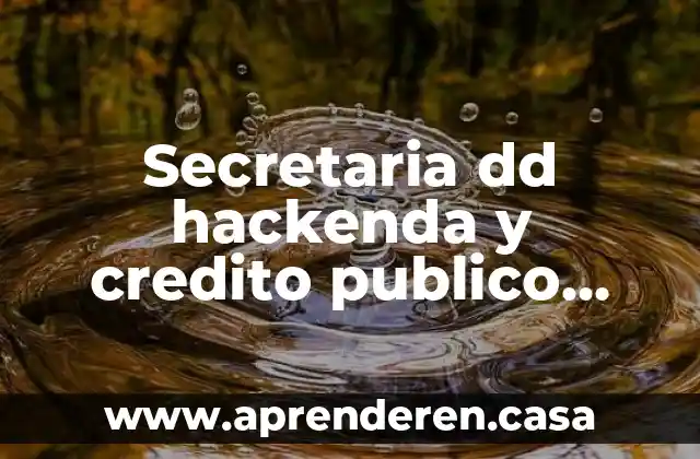 Secretaria dd hackenda y credito publico que es