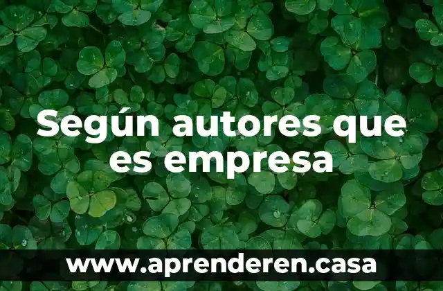 Según autores que es empresa