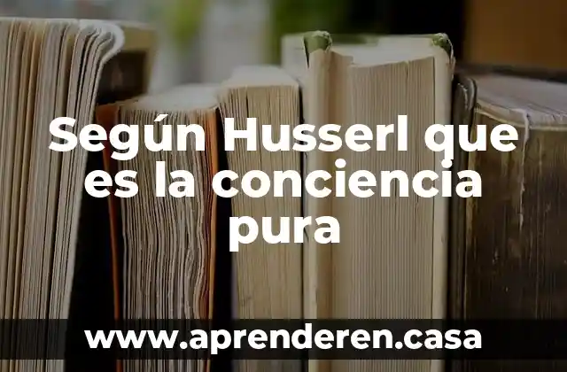 Según Husserl que es la conciencia pura