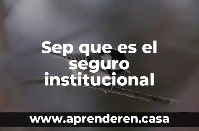 Sep que es el seguro institucional