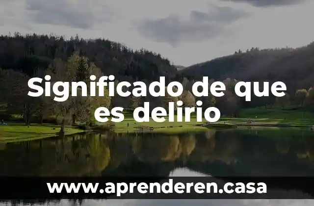 Significado de que es delirio
