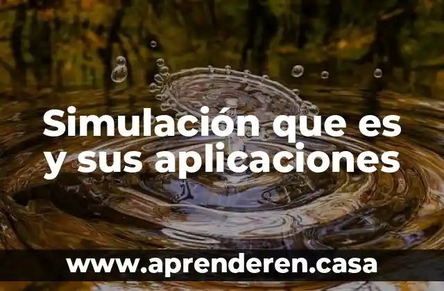 Simulación que es y sus aplicaciones