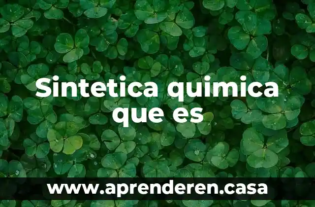 Que es una persona sintetica 5 Sintetica quimica que es