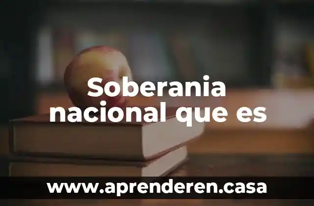 Soberania nacional que es