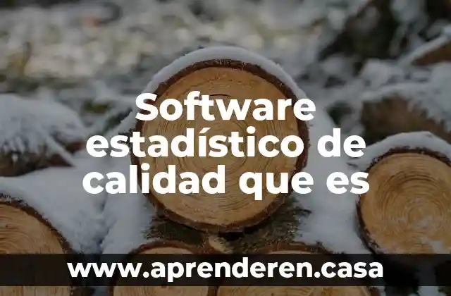 Software estadístico de calidad que es
