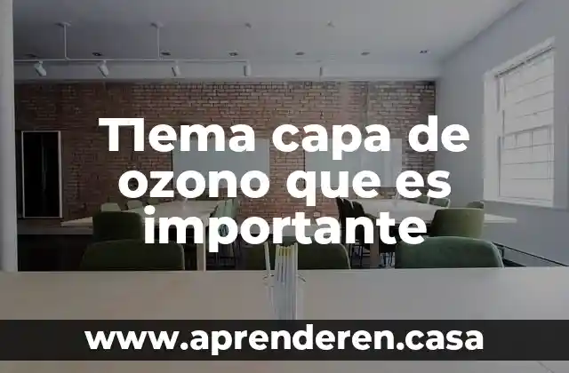 T1ema capa de ozono que es importante