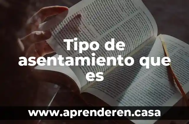 Tipo de asentamiento que es