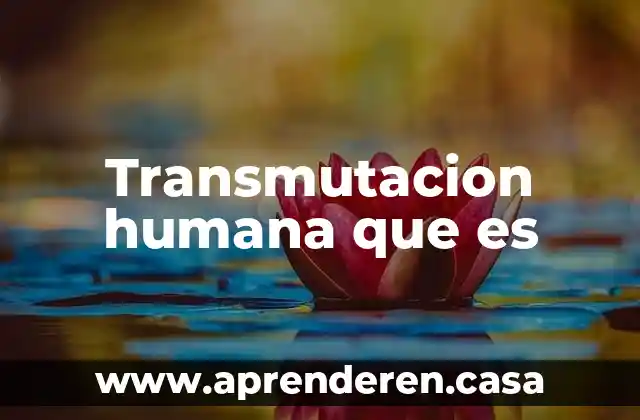 Transmutacion humana que es