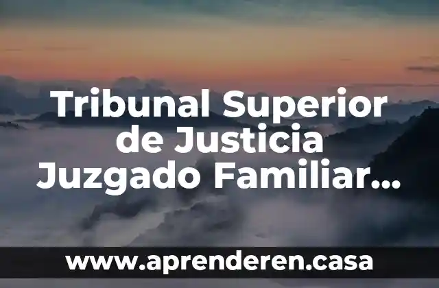 Qué es una área de técnico superior universitario 7 Tribunal Superior de Justicia Juzgado Familiar qué es