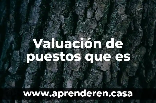 Valuación de puestos que es