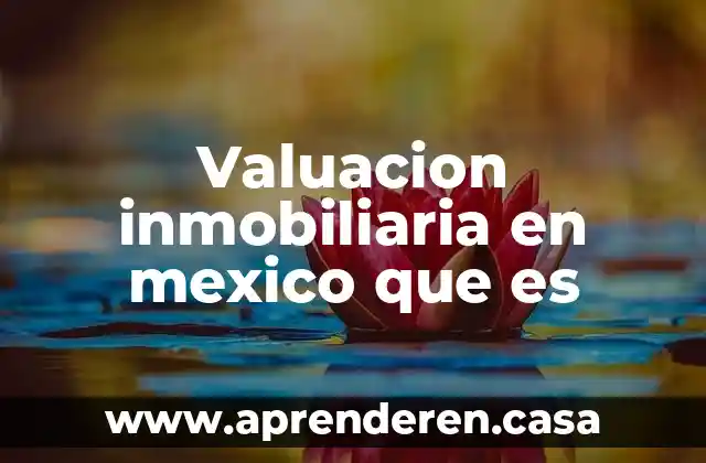 Valuacion inmobiliaria en mexico que es