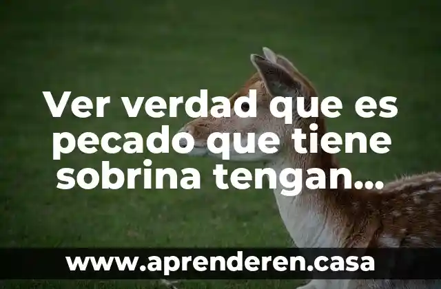 Ver verdad que es pecado que tiene sobrina tengan algo