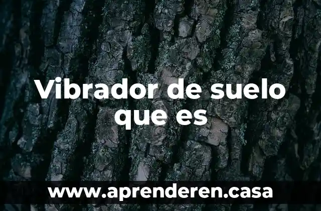 Vibrador de suelo que es