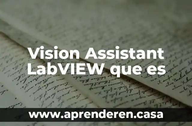 Vision Assistant LabVIEW que es