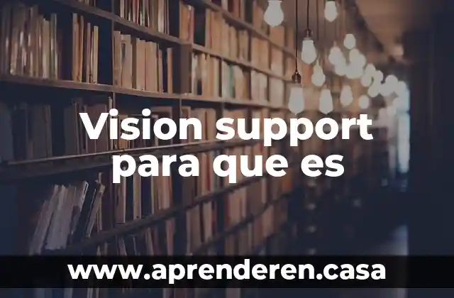 Vision support para que es