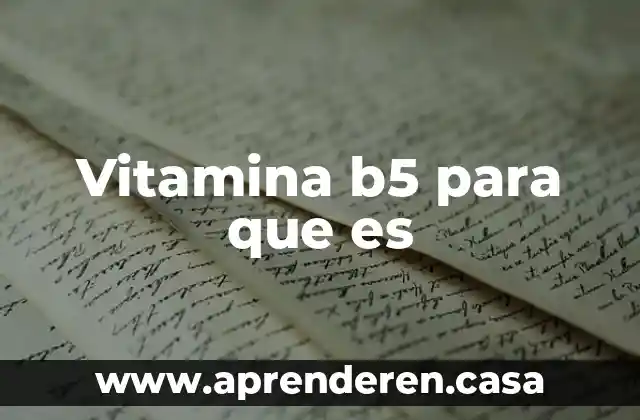 Vitamina b5 para que es