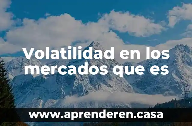 Que es un brief de investigacion de mercados 6 Volatilidad en los mercados que es