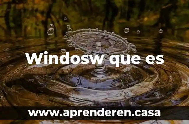 Windosw que es